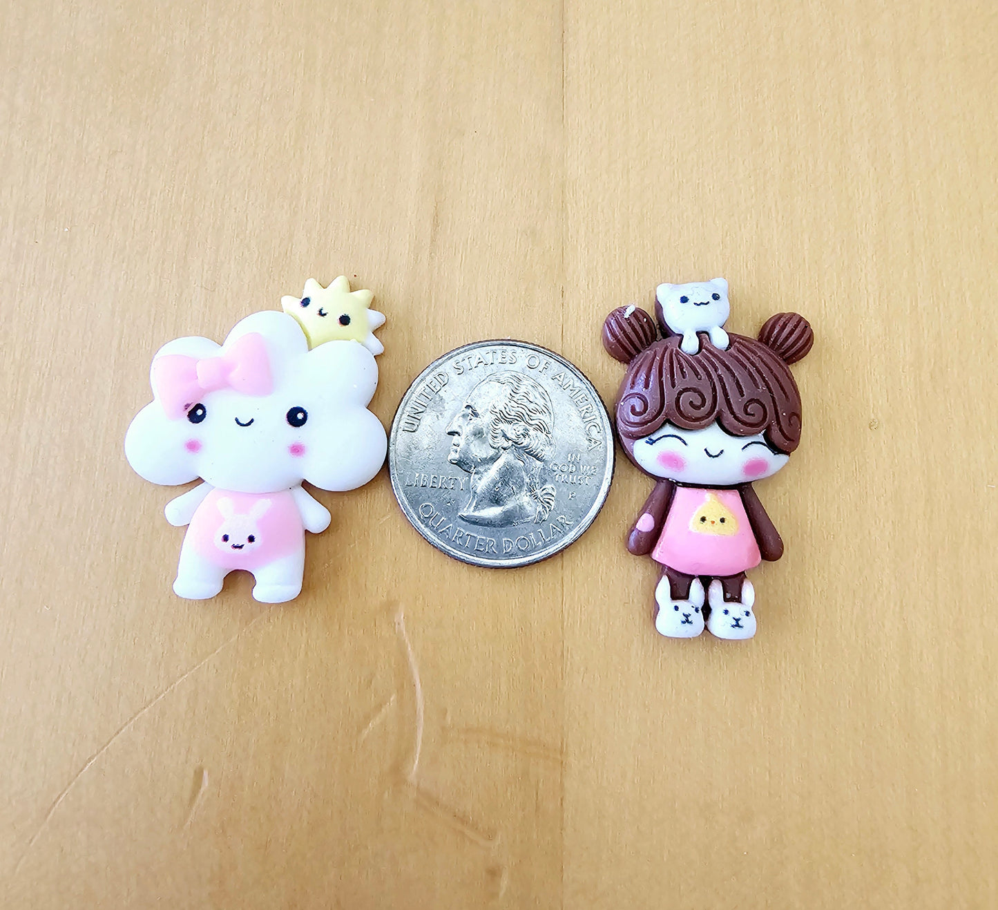 Assorted Kawaii Doll Series, Flatback Resin Cabochons, Craft Supplies, Food Charms, Decoden, Cabochons