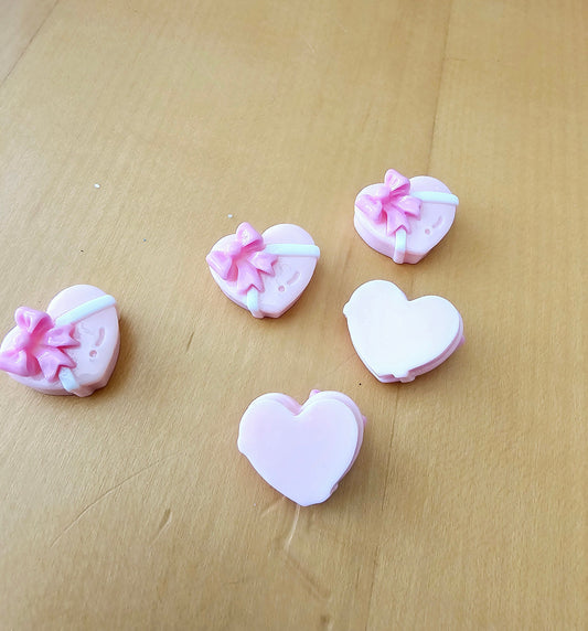 Heart Cabochons,  Flat Back, Pink Heart, Resin, Decoden,  Craft Supplies,  Fake Bake Supplies