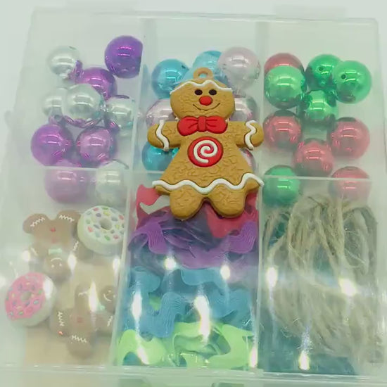 Gingerbread Ornament, Christmas Bead Garland DIY Kit, Acrylic  Beads, Twine, Donut Bead, Craft Kit, Holiday Candy Theme, Home Decor, Ric Rac