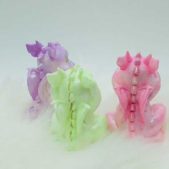 Dragon Figurine Set of Three, Gift for him, Gift for her, Small Dragon set, Office Decor, Home Decor, Display
