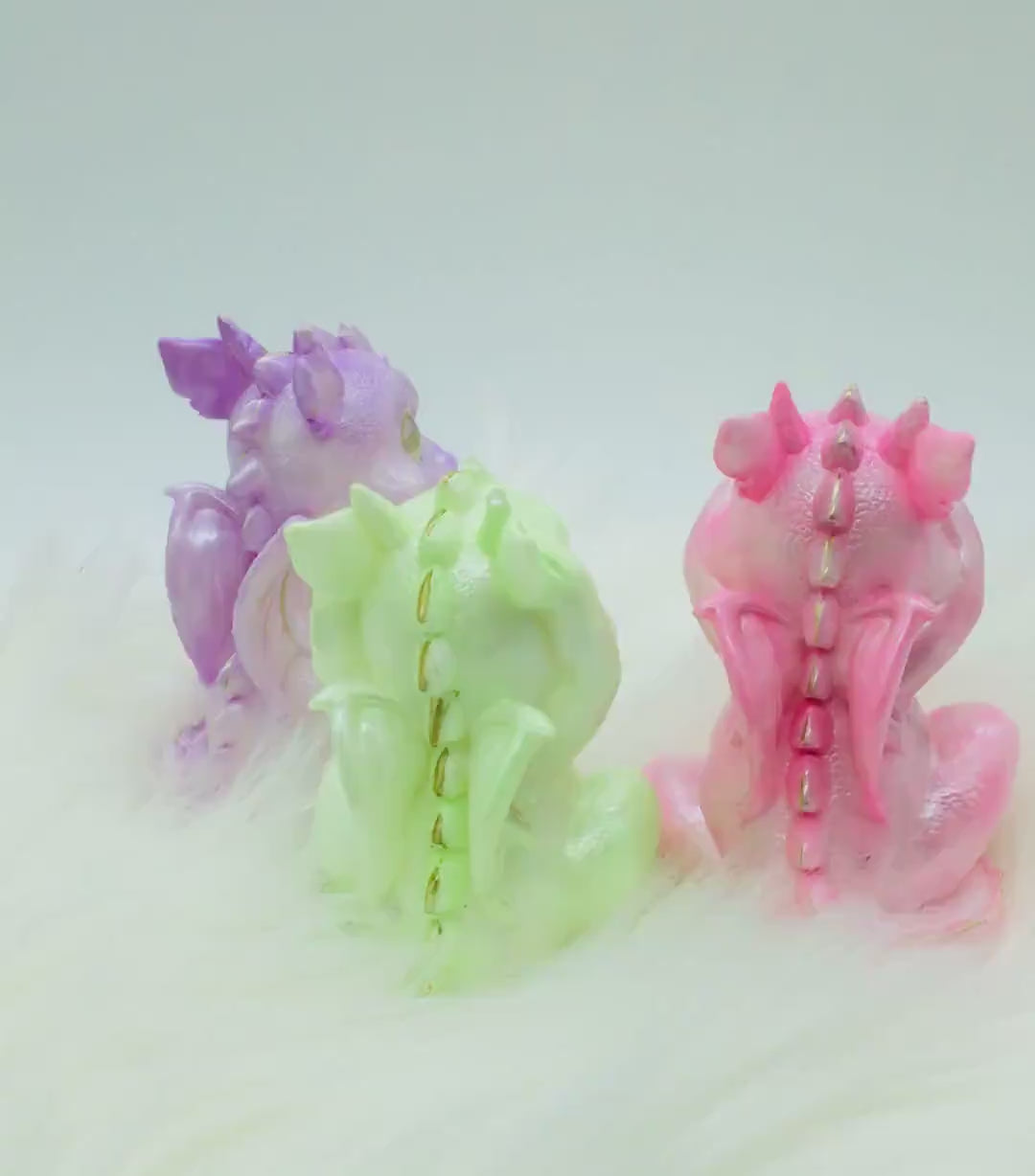 Dragon Figurine Set of Three, Gift for him, Gift for her, Small Dragon set, Office Decor, Home Decor, Display